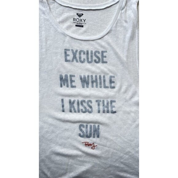Roxy Tops - Roxy Kiss The Sun Muscle Tank Top White Graphic Sleeveless Women’s multi Size
